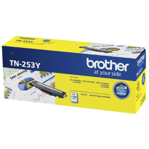 Brother TN-253Y Yellow Toner Cartridge, 1 300 pages