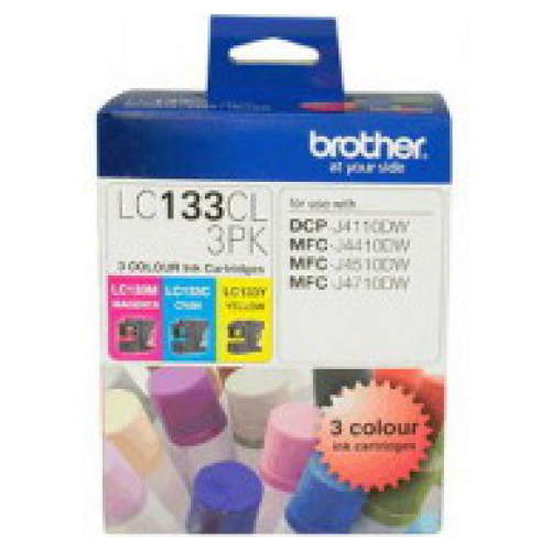 Brother LC-133CL3PK Colour Value Pack (Yield, up to 600 pages each)