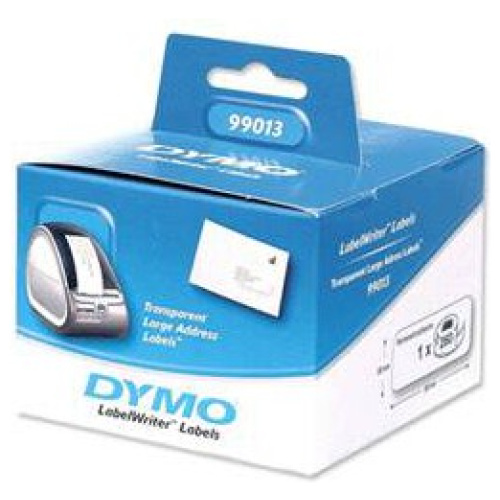 DYMO (SD99013/S0722410) LARGE ADDRESS - PLASTIC/CLEAR 36mm x 89mm  1 Roll/Box. 260 Labels/Roll