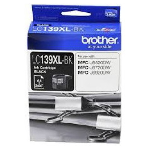 Brother LC-139XLBK Black Ink Cartridge (Yield, up to 2,400 pages)