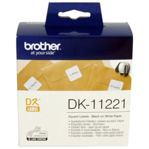 Brother DK-11221 White Square Die-Cut Labels 23mm x 23mm, 1000 Labels per roll