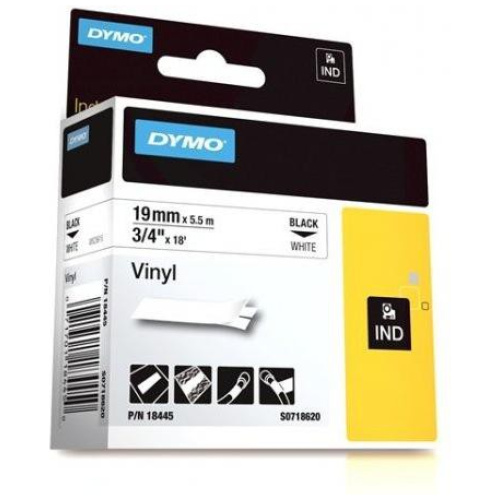 DYMO (SD18445) Vinyl , 19mm - Black on White