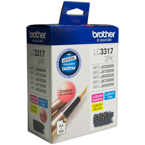Brother LC-3317 Colour Value Pack - 1 x Cyan 1 x Magenta 1 x Yellow