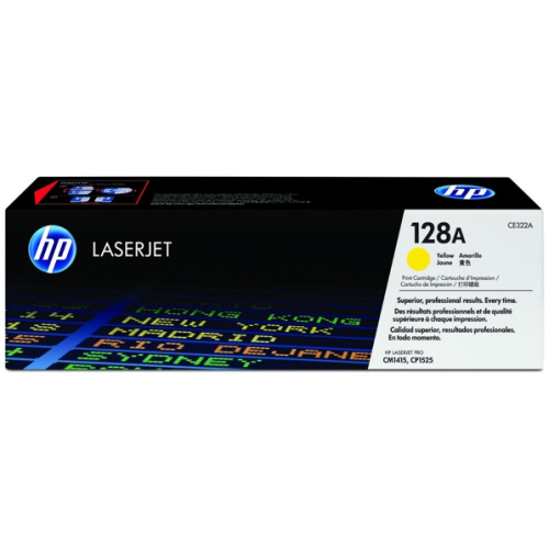 HP CE322A #128A Yellow Toner Cartridge (1,300 Yield)