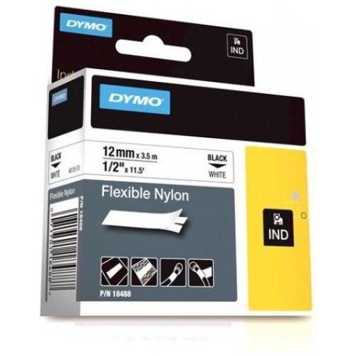 DYMO(SD18488) Flexible Nylon, 12mm - Black on White