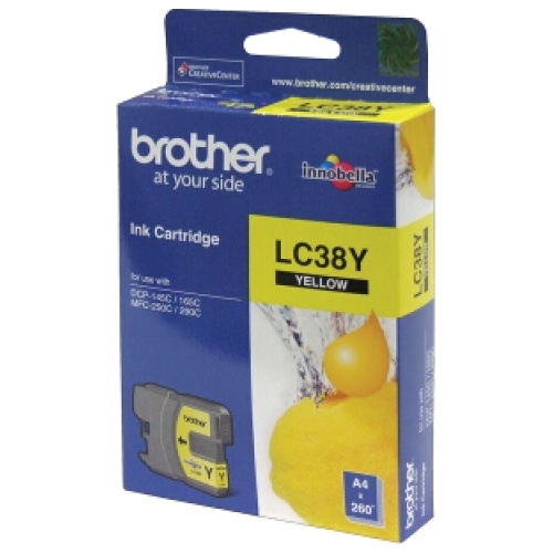 Brother LC-38Y Yellow Ink Cartridge for DCP-145C/165C
