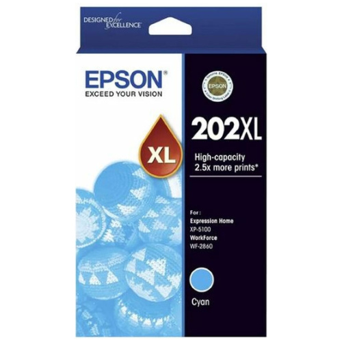 Epson C13T02P292 202XL Cyan XL Ink Cartridge, suits XP5100