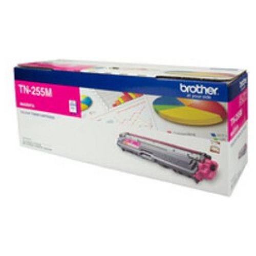 Brother TN-255M Magenta High Yield Toner Cartridge (2,200 Pages)