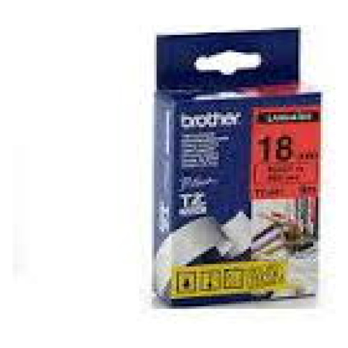 Brother TZ-441 Laminated Black Printing on Red Tape (18mm Width 8 Metres in Length)