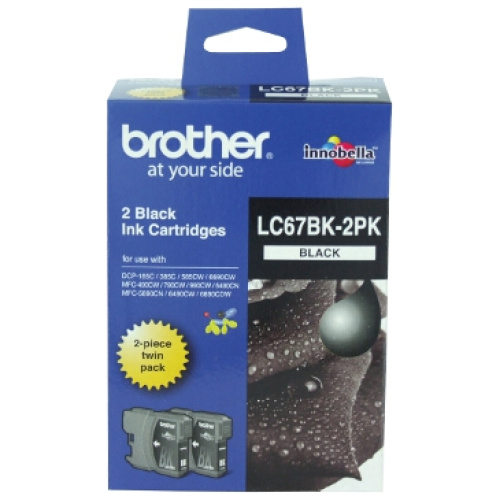 Brother LC-67BK Black Twin Pack for DCP-385C