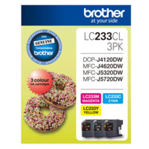 Brother LC-233CL3PK Colour Value Pack (Yield, up to 550 pages)