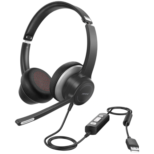 MPOW BH328A Computer Headset with Microphone, USB + 3.5mm Audio Plug