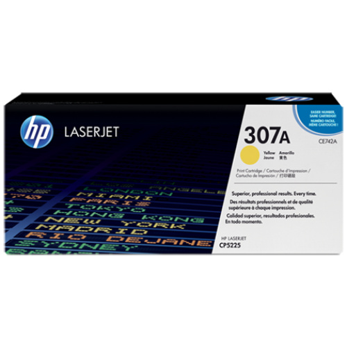 HP CE742A #307A Yellow Toner Cartridge (7,300 Yield)
