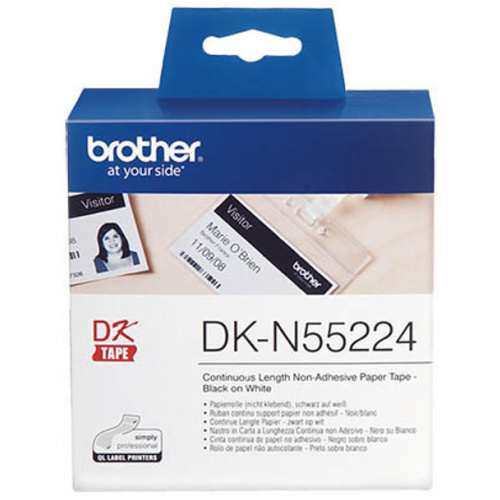 Brother DK-N55224 White Continuous Thick Paper Roll, 54mm x 30.48m