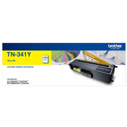 Brother TN-341Y Standard Yield Yellow Toner, 1500 pages
