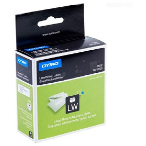 DYMO (SD11352/S0722520) Return Address, Paper/White 25mm x 54mm, 1 Roll/Box, 500 Labels/Roll