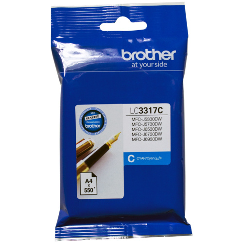 Brother LC-3317C Cyan Ink Cartridge (550 page yield)