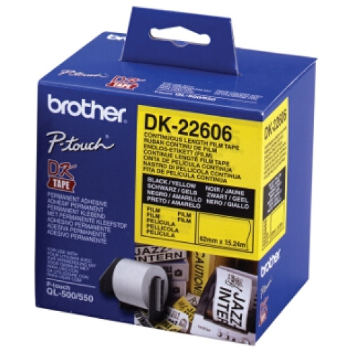 Yellow Continuous Film Roll 62mm x 15.24m