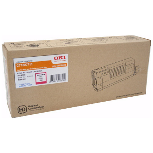 OKI 44318610 Magenta Toner Cartridge for C710/C711n (11,500 Yield @ 5% Coverage)