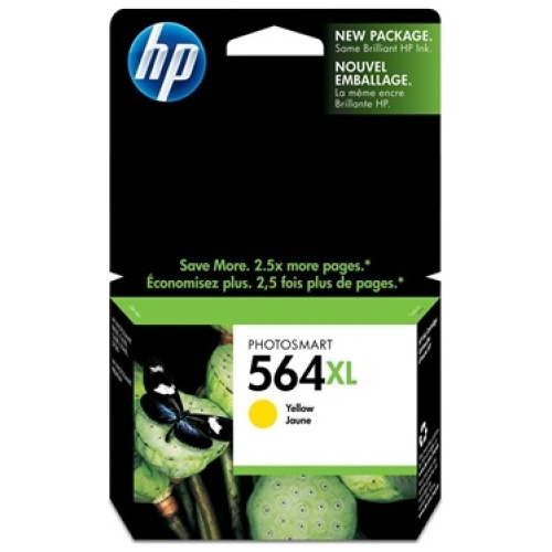 HP CB325WA #564XL High Yield Yellow Ink Cartridge (750 page yield)