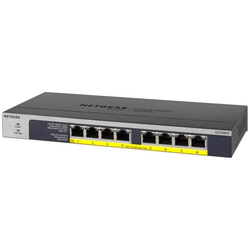 Netgear GS108PP 8 Port PoE/PoE+ Gigabit Ethernet Unmanaged Switch