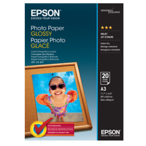 Epson C13S042536 Photo Paper Glossy, A3, 20 Sheets Per Pack