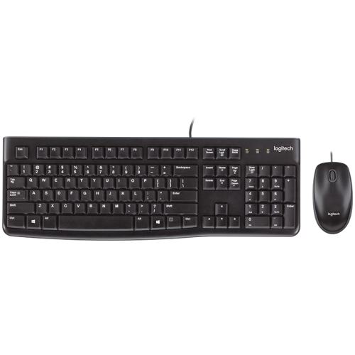 Logitech 920-002586 MK120 USB USB Keyboard and Mouse, Spill Resistant, Black