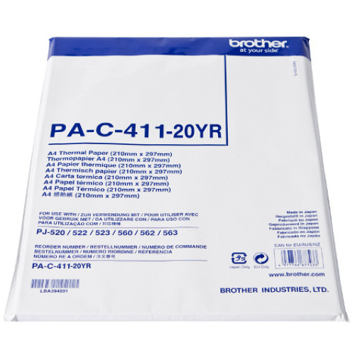 Brother PA-C-411-20YR Pocketjet Paper (100 A4 Cut Sheets) with 20YR Archive Life