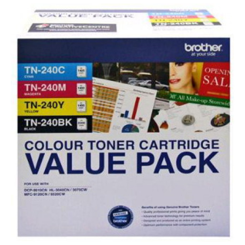 Brother TN-240CL4PK Colour Laser 4 Pack (Black, Cyan, Magenta, Yellow) Toners