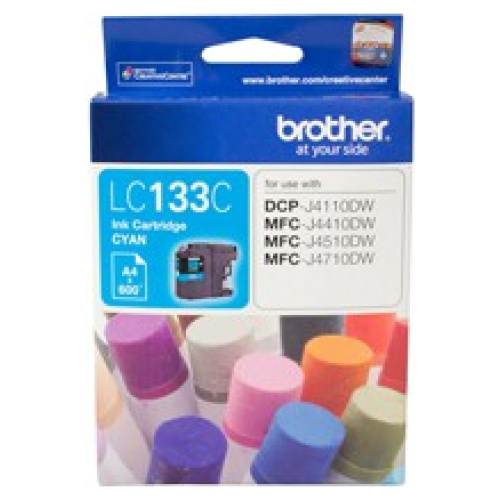 Brother LC-133C Cyan Ink Cartridge (Yield, up to 600 pages)