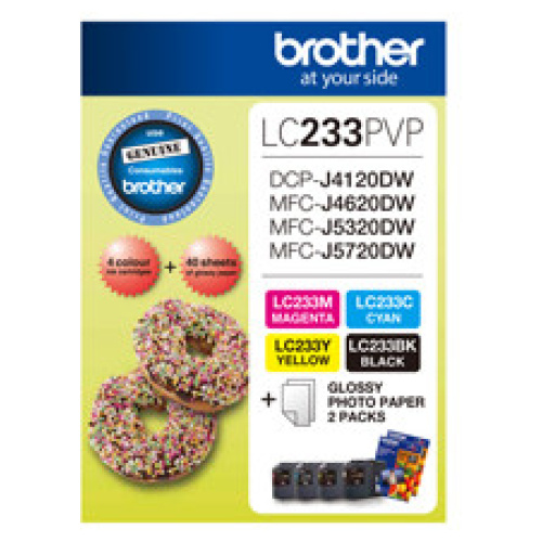 Brother LC-233PVP Colour Photo Value Pack (Yield, up to 550 pages)
