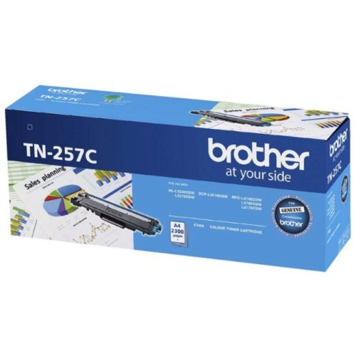 Brother TN-257C Cyan Toner Cartridge, 2 300 pages