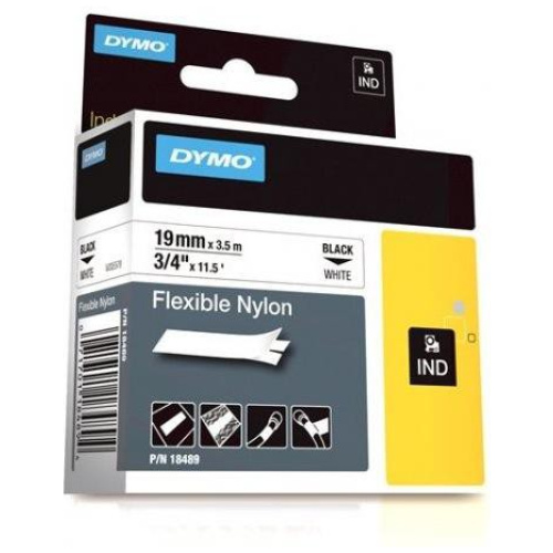 DYMO (SD18489) Flexible Nylon, 19mm - Black on White