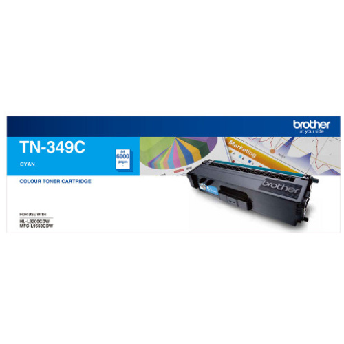 Brother TN-349C Super High Yield Cyan Toner, 6000 pages