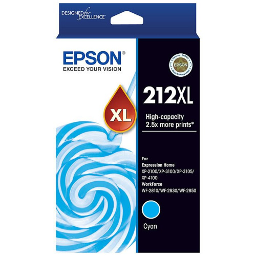 Epson C13T02X292 212XL Standard Cyan XL Ink Cartridge