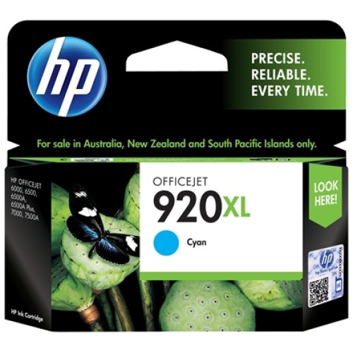 HP CD972AA #920XL High Yield Cyan Ink Cartridge (700 page yield)