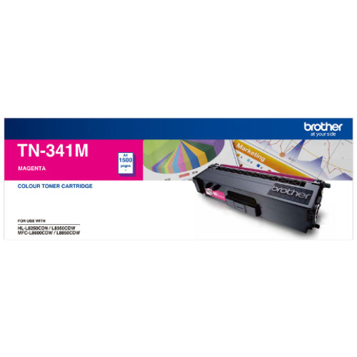 Brother TN-341M Standard Yield Magenta Toner, 1500 pages