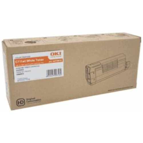 OKI 44318666 Toner Cartridge White For C711WT, 6,000 Pages (ISO)