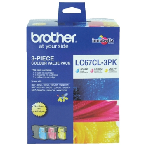 Brother LC-67CL3PK Colour Value Pack for DCP-385C