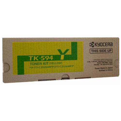 Kyocera TK-594Y Yellow Toner for FS-C2126MFP/FS-C2026MFP/M6526CIDN (5,000 Yield)