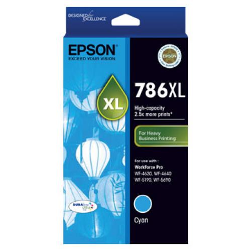 Epson C13T787292 High Capacity Cyan Ink Cartridge, 2000pg