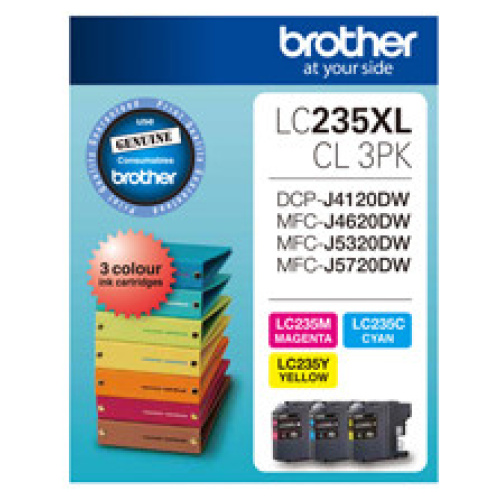 Brother LC-235XLC3PK Colour Value Pack (Yield, up to 1,200 pages)