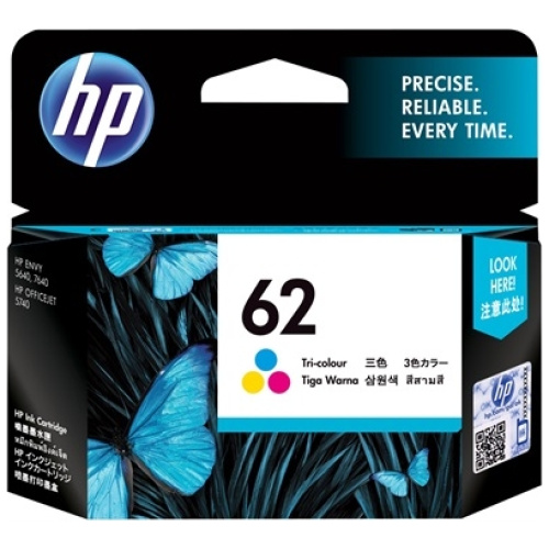 HP C2P06AA #62 Tri Colour Ink Cartridge (165 page yield)
