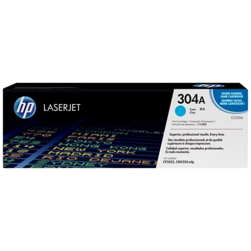 HP CC531A #304A Cyan Toner Cartridge (2,800 Yield)