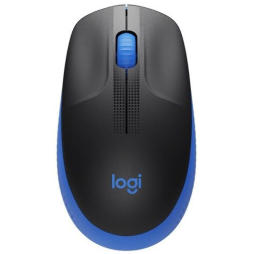 Logitech M190 Full Size Wireless Optical Mouse, Black and Blue