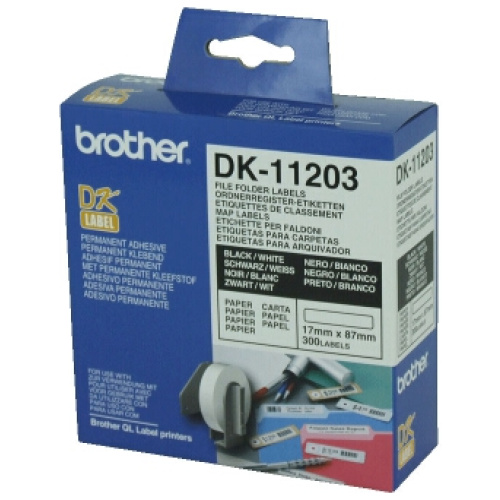 White File Folder Labels 17mm x 87mm 300 labels per roll