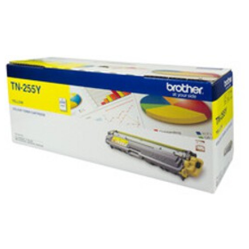 Brother TN-255Y Yellow High Yield Toner Cartridge (2,200 Pages)