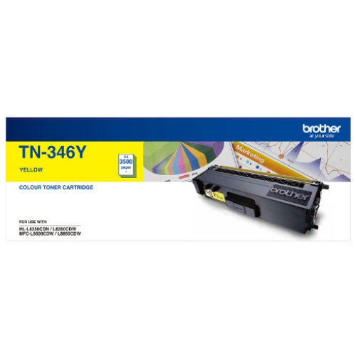Brother TN-346Y High Yield Yellow Toner Cartridge - 3500 pages