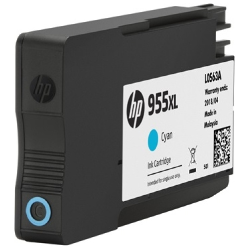 HP L0S63AA #955XL High Yield Cyan Ink Cartridge (1,600 page yield)