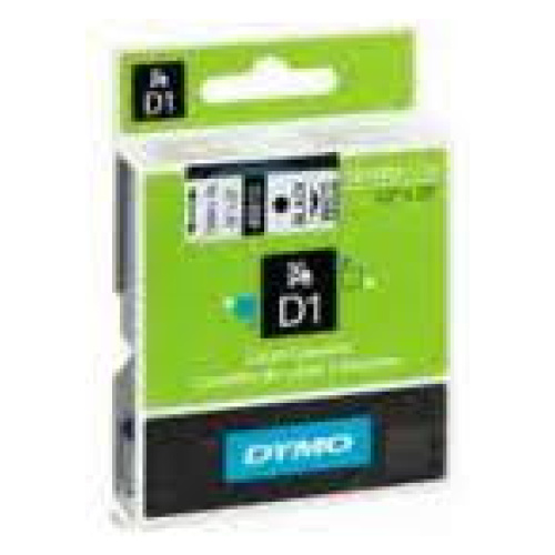 DYMO D1 (SD45811/S0720910) Label Cassette, 19mm x 7m - White on Black